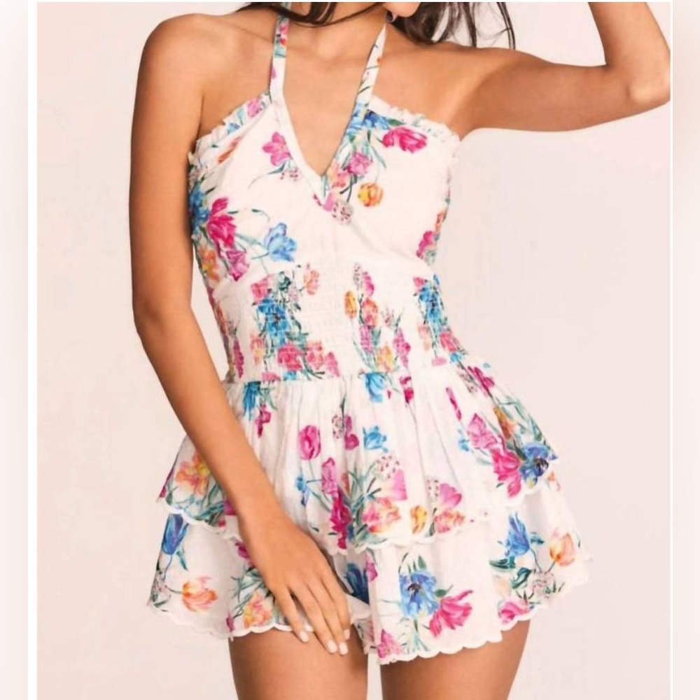 LoveShackFancy Aqua Halter Dress